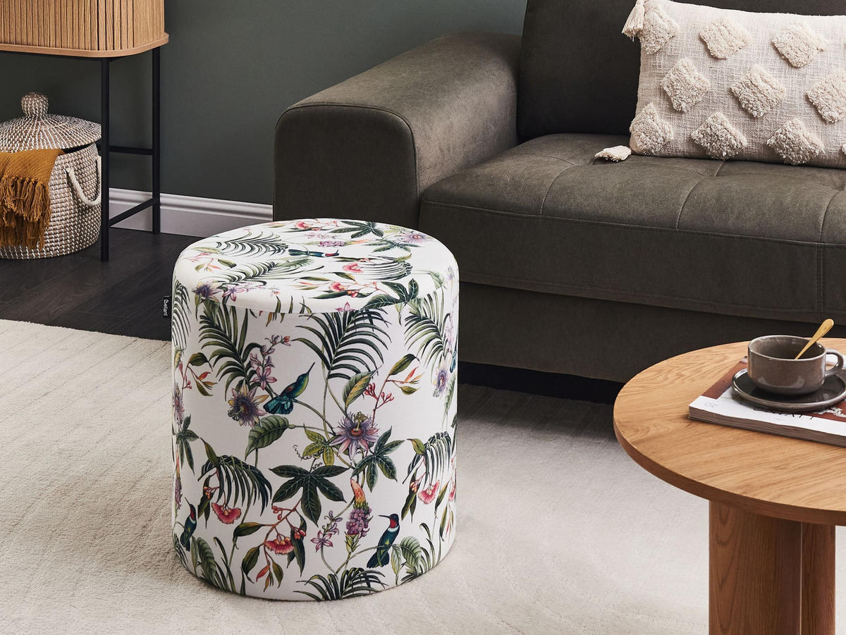 PUF Sametová látka Barevný Lovett - různobarevná, textil (47/48/47cm) - Beliani