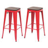 BARHOCKER Rot 2er-Set - Rot, Holz (42/76/42cm) - MCW