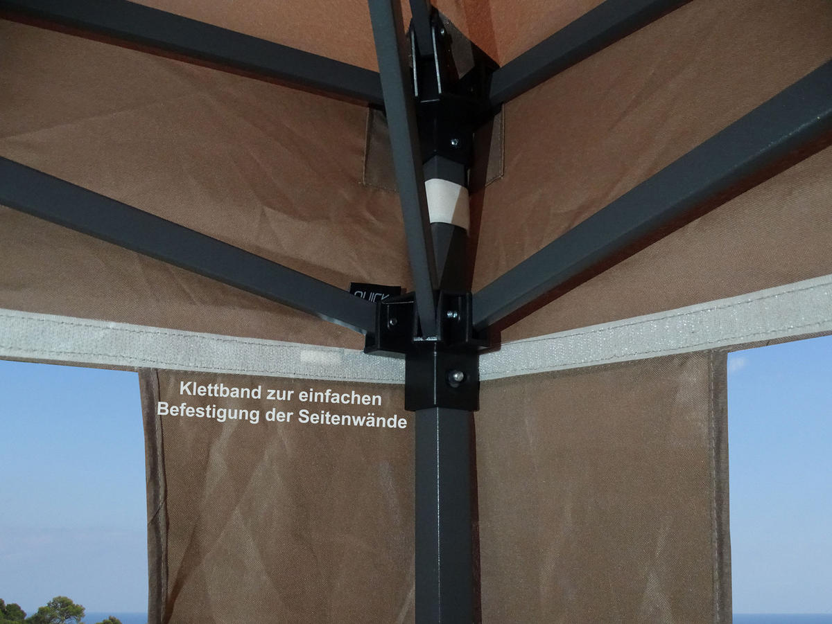 FALTPAVILLON 2,5x2,5m Graubeige - Beige, Metall (250/245/250cm) - QUICK STAR