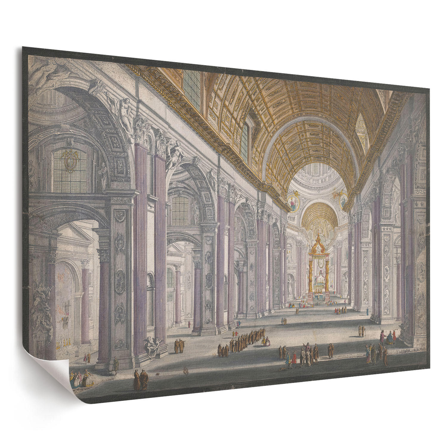 POSTER - 42x29 cm (A3) - Giovanni Battista Piranesi - Innenteil der Basilika - Grau, Textil (42/29.7/0.1cm) - TULUP