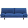 2-SITZER-SCHLAFSOFA Samtstoff Marineblau York - Hellblau, Textil (190/81/87cm) - Beliani