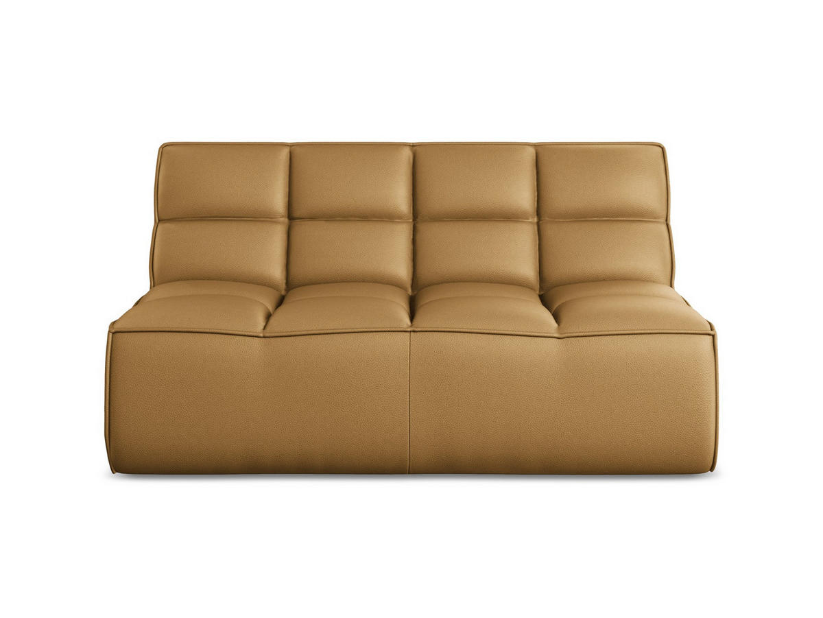 2-SITZER-SOFA Kunstleder Braun - Cognac/Schwarz, Leder/Kunststoff (160/75/93cm) - Makamii