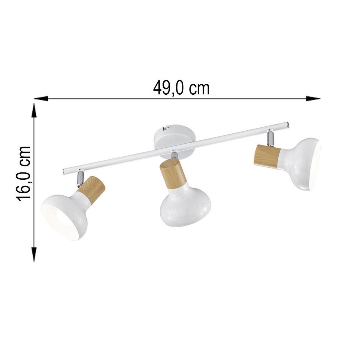 LED DECKENLEUCHTE Metall Holzoptik Weiß - Weiß, Holz (49/13/16cm) - Wofi