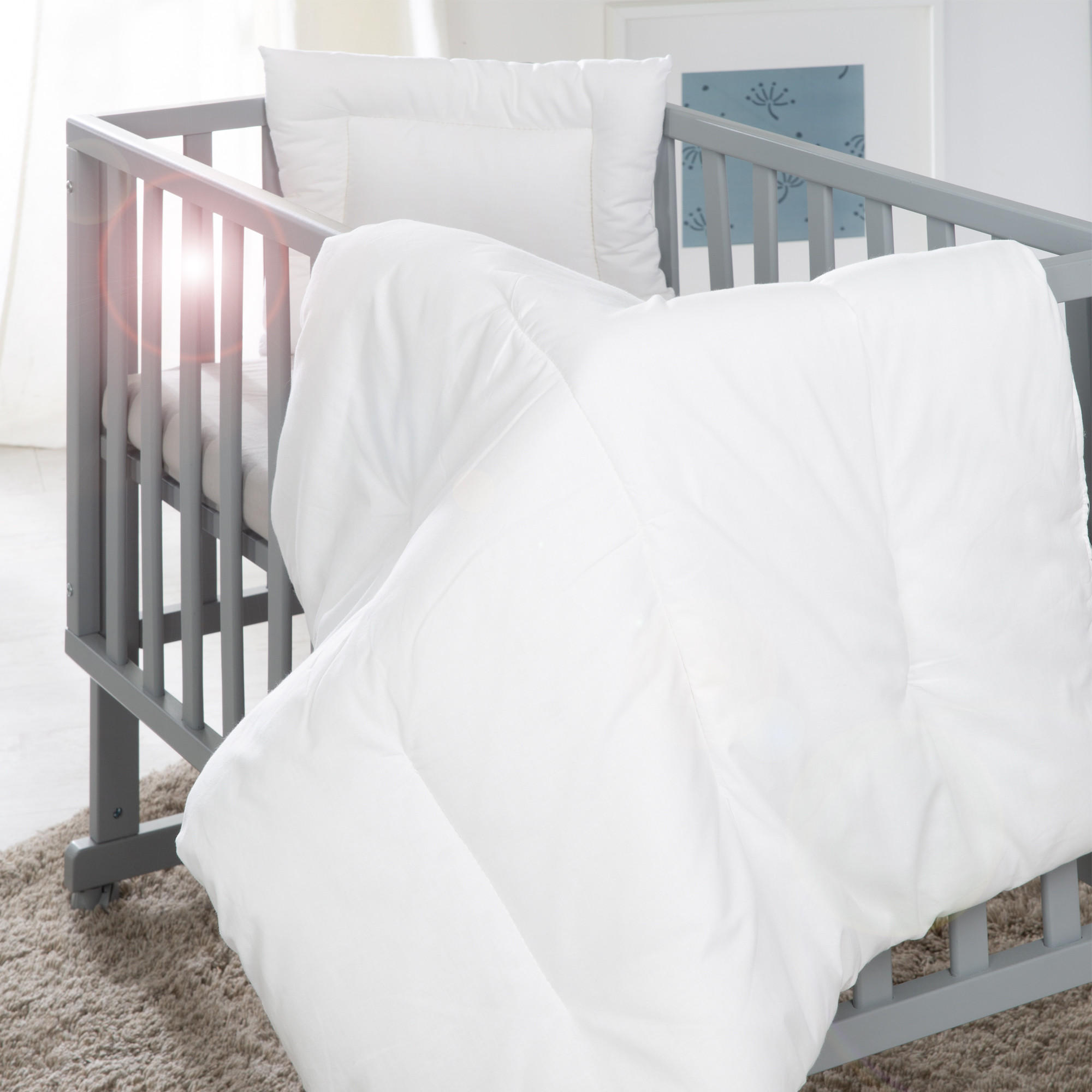 BETTINLETT 80 x 80 - Weiß, Textil (80/80cm) - Roba
