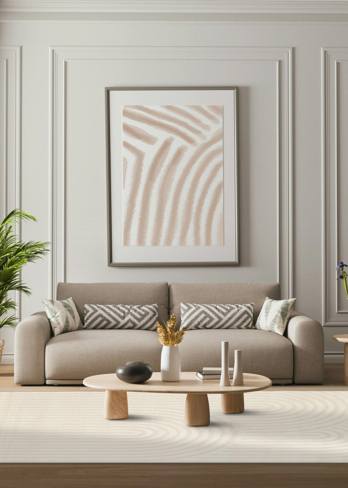 TEPPICH superweich grafisch beige - Beige, Textil (200/290cm) - AFK Living