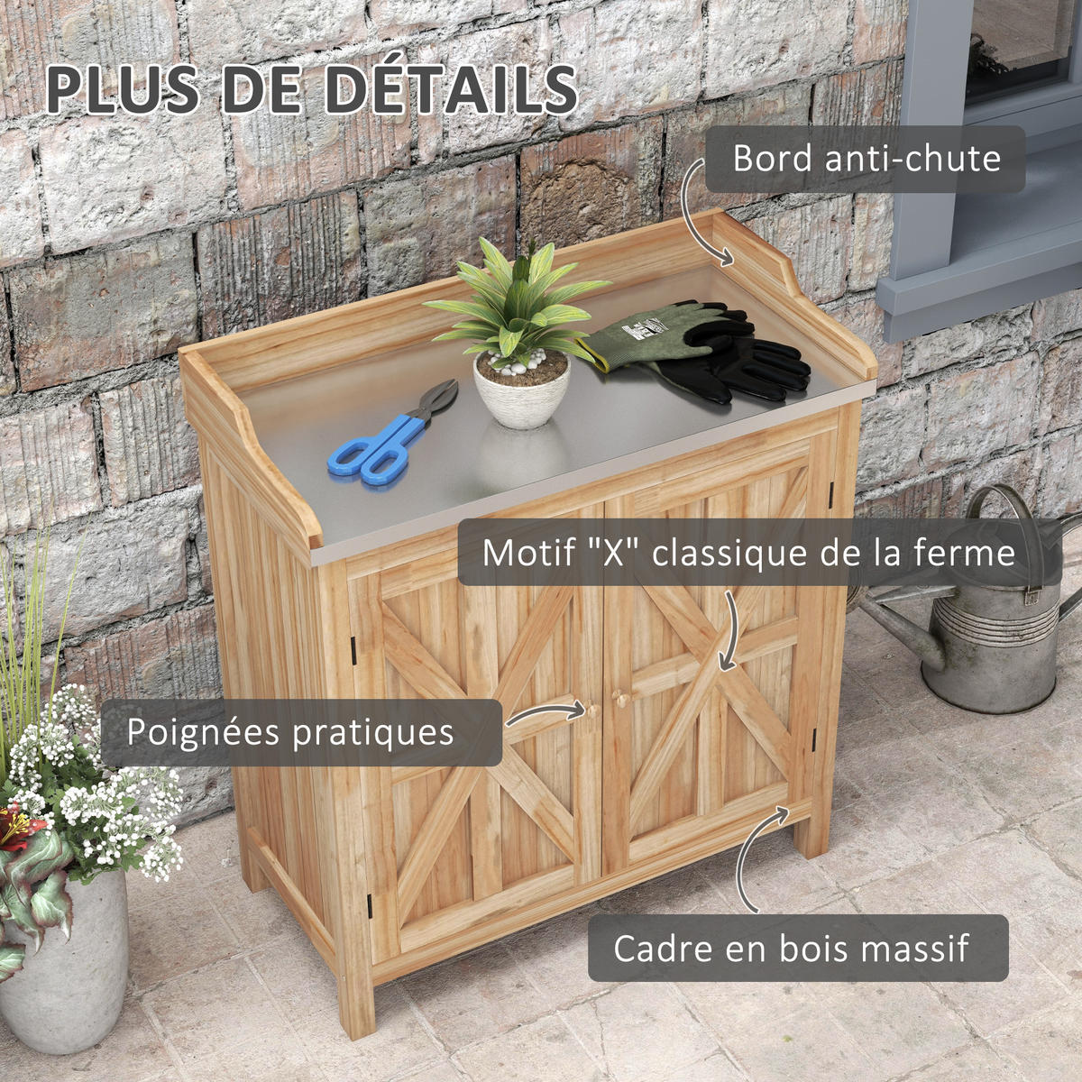 PFLANZTISCH DE-18938 Naturholz - Naturfarben, Holzwerkstoff (83/40/92cm) - ComfortXL