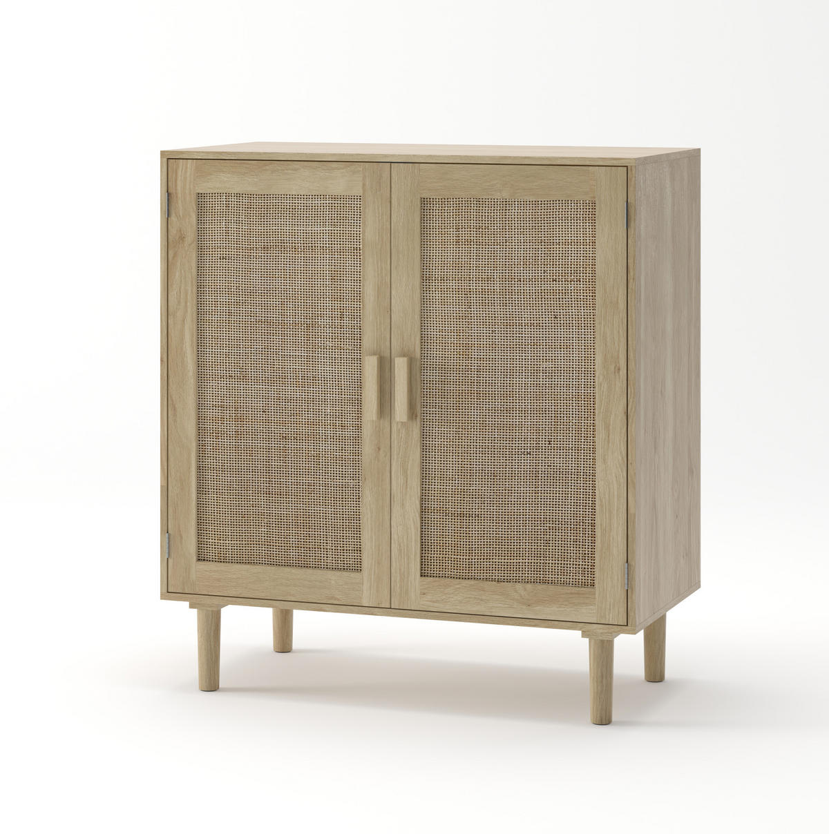 AUFBEWAHRUNGSSCHRANK in Natur 80x40x88 cm mit 2 Türen und offenen Ablagebereichen - Naturfarben, Holzwerkstoff (40/88/80cm) - IVMEU