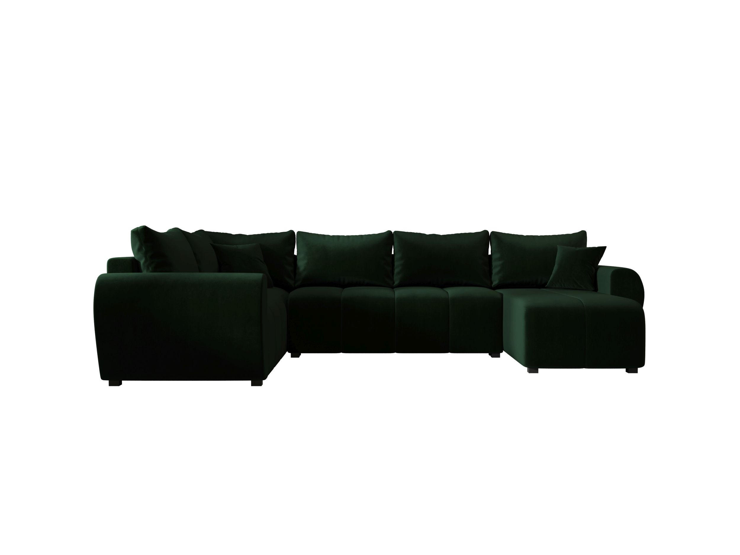 WOHNLANDSCHAFT MOLISA U PLUS Itaka 10 Links mit Schlaffunktion - Dunkelgrün, Textil (303/82/208cm) - Bedante