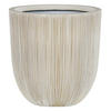 BLUMENTOPF beige/weiß rund 37/37/38 cm Chios - Beige/Weiß, Naturmaterialien (38cm) - Beliani