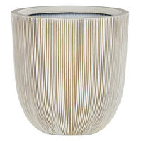 BLUMENTOPF beige/weiß rund 37/37/38 cm Chios - Beige/Weiß, Naturmaterialen (38cm) - Beliani