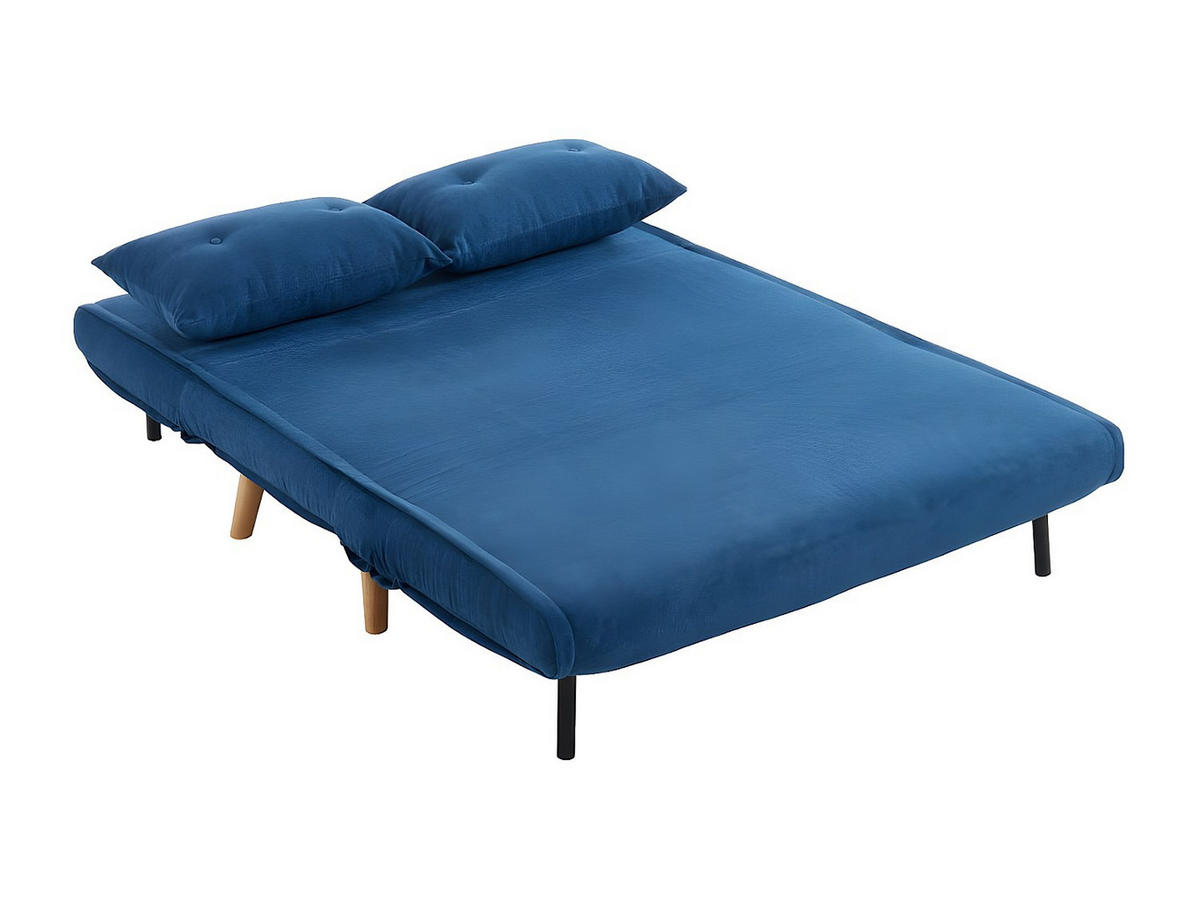 SCHLAFSOFA 2-Sitzer - Stoff - Blau - VALERIO - Blau, Textil (120/74/74cm) - Vente-Unique