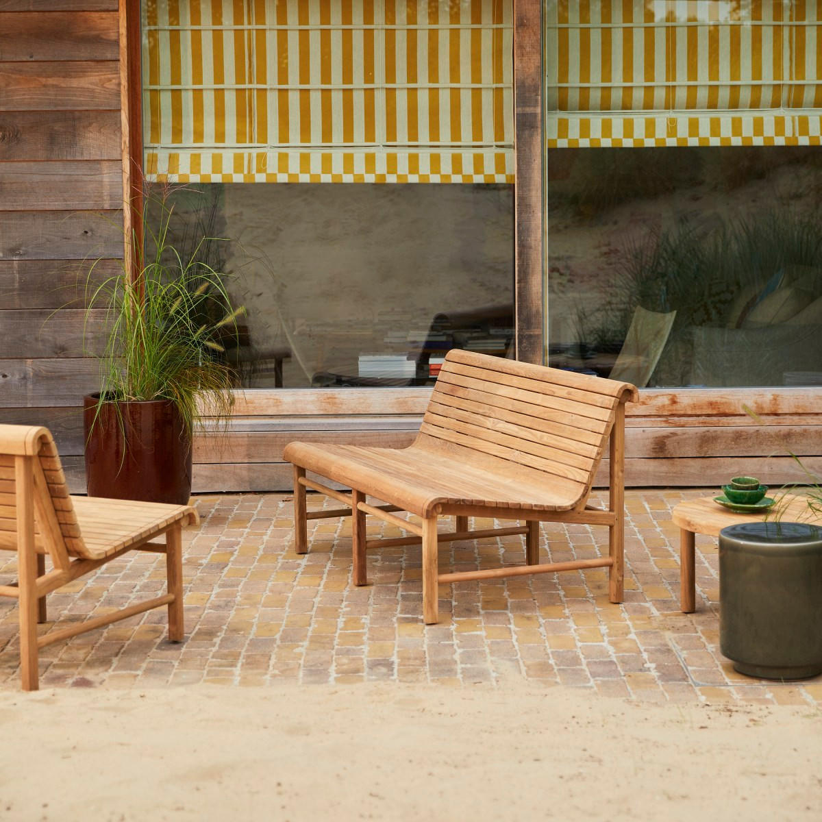 GARTENBANK Hélen Natur aus Teak - Naturfarben, Holz (140/77/80cm) - Tikamoon