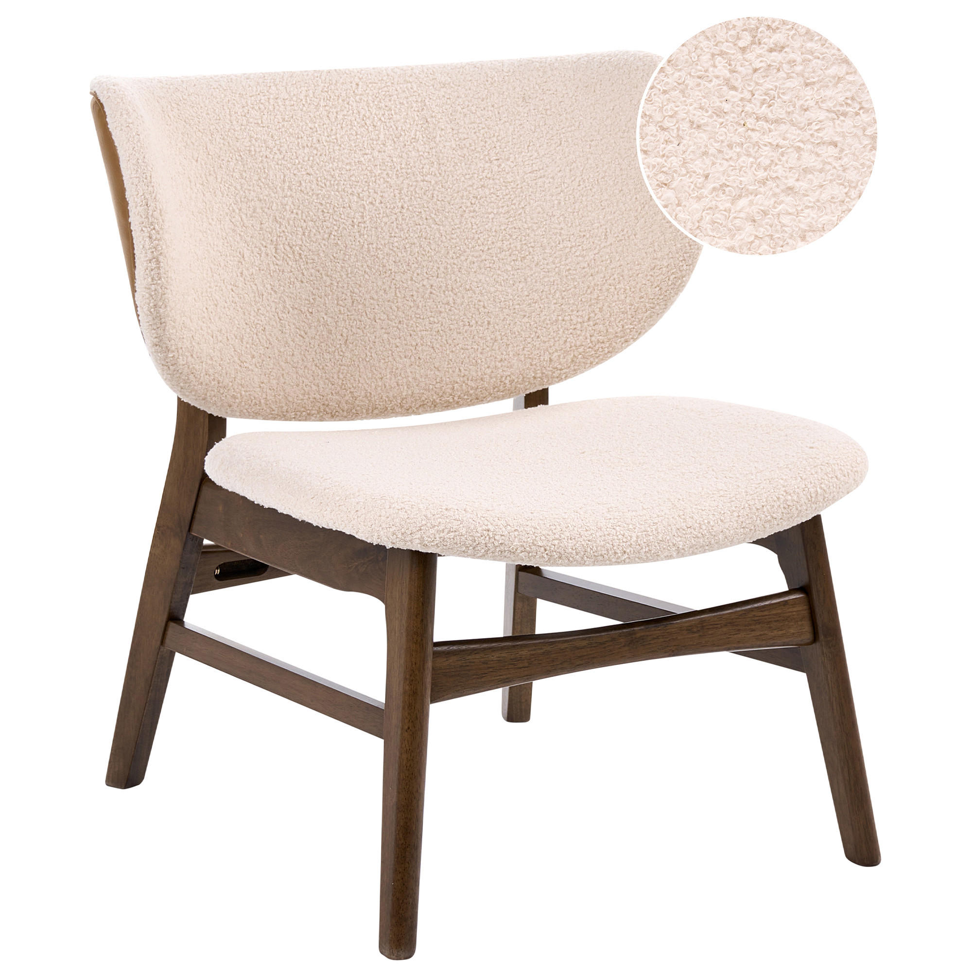 SESSEL Bouclé Braun/Hellbeige Day - Beige, Textil (62/70/69cm) - Beliani