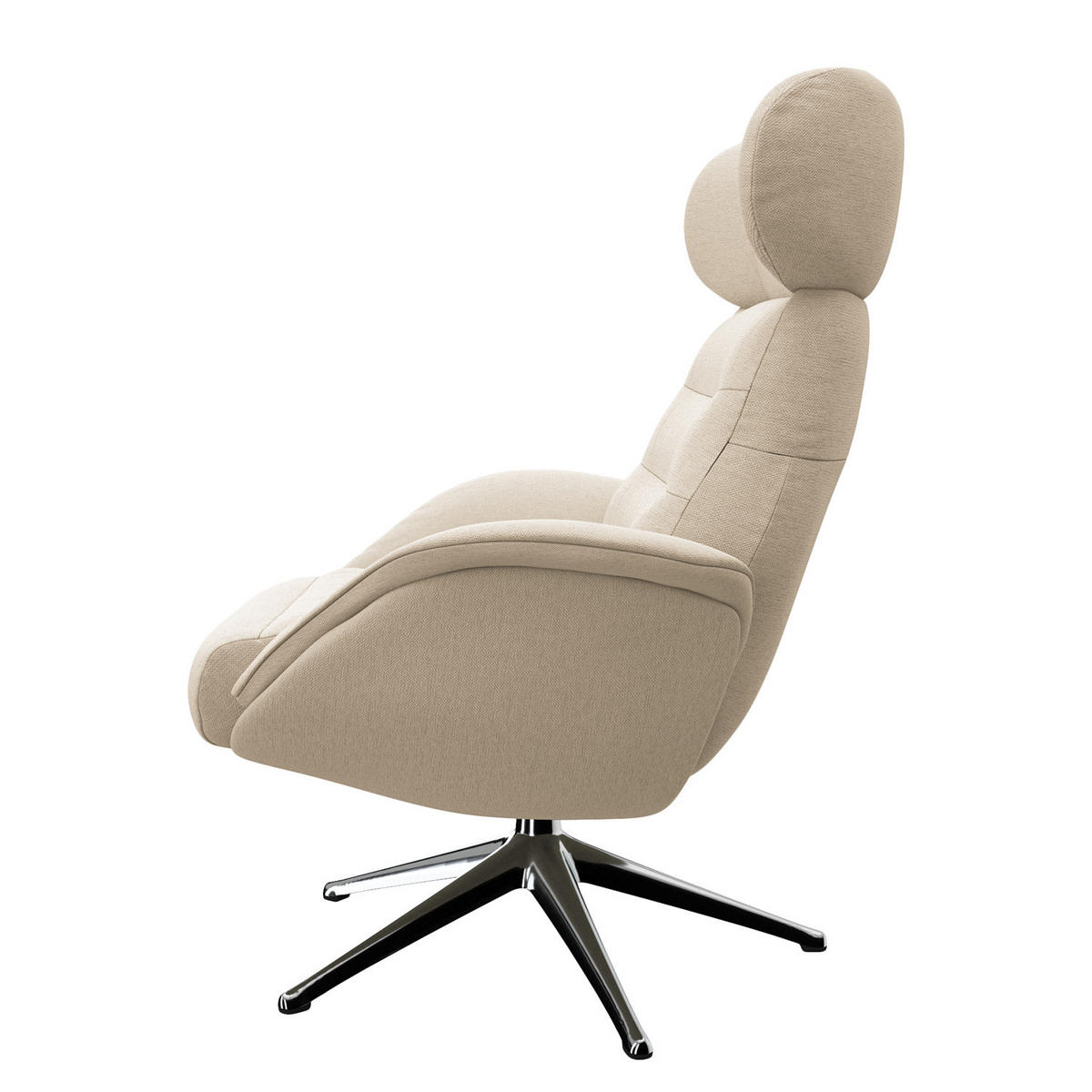 RELAXSESSEL - Beige, Textil/Metall (90/107/90cm) - home24