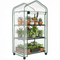 GEWÄCHSHAUS DE-12088 3 Etagen, hochdichte PVC-Bâche, 4 Rollen Transparent - Transparent, Kunststoff (49/130/69cm) - ComfortXL