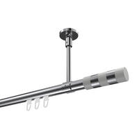INNENLAUF-GARDINENSTANGEN-SET Sonette Mavell 120 cm, 1-läufig, 20 mm Ø Chrom - Chromfarben/Weiß, Metall (120cm) - INTERDECO