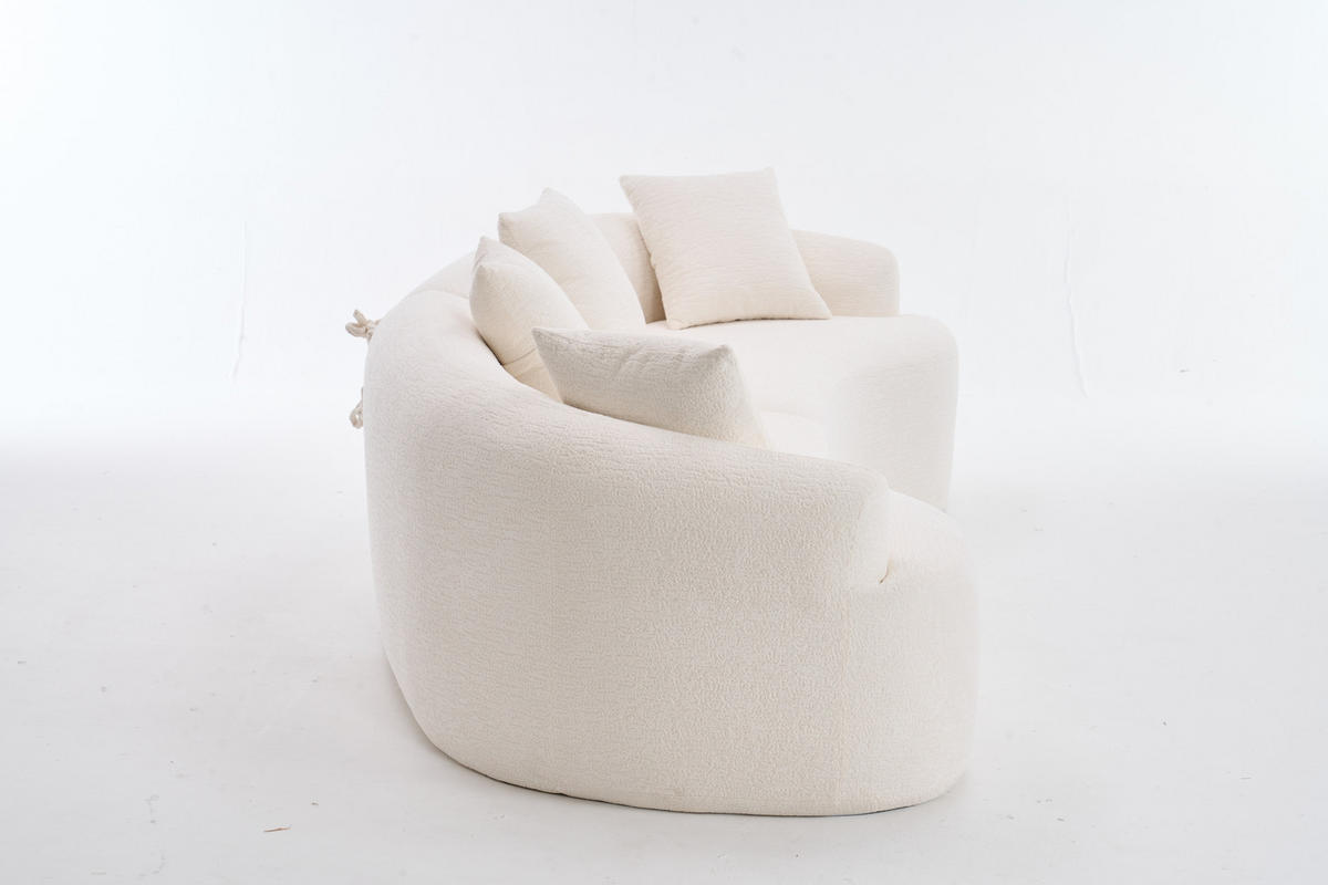 ECKSOFA 275/115/63 cm Weiß Chenille - Weiß, Textil (275/115cm) - Oxeza