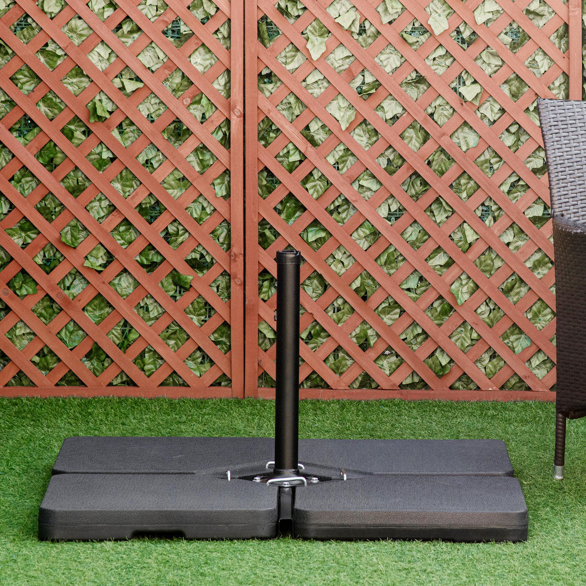 SCHIRMGEWICHT 4er-Set HDPE Schwarz - Schwarz, Kunststoff (100/100cm) - Outsunny