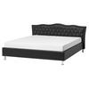 BETT 160/200cm Schwarz Metz - Schwarz, Kunststoff/Textil (160/200cm) - Beliani