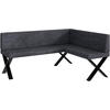 ECKBANK TONI_X - Dunkelgrau, Textil (128/168cm) - Meblini