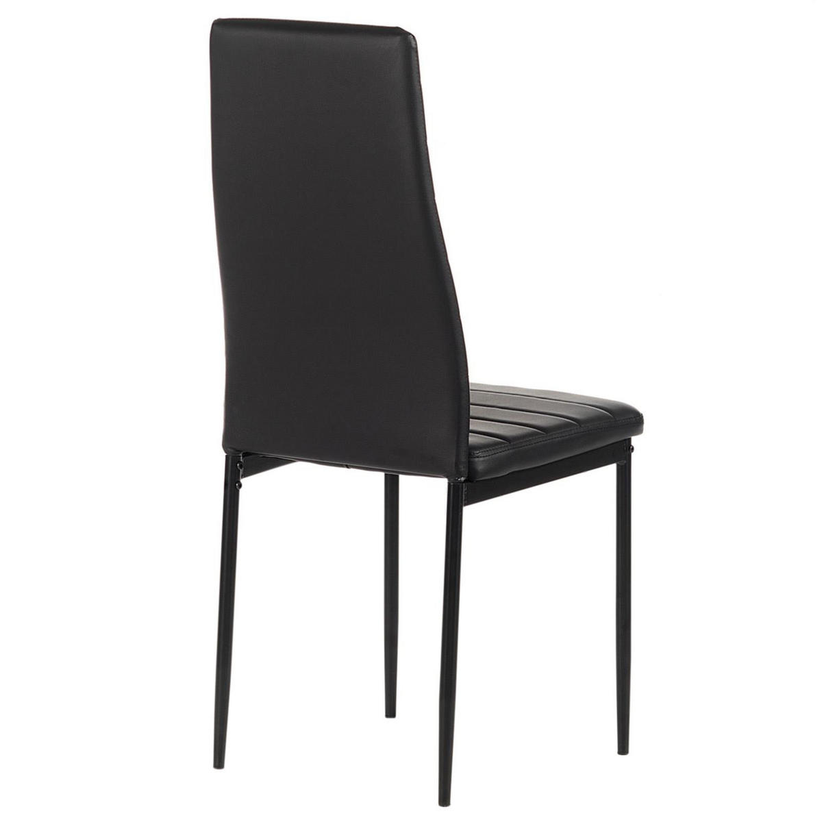 ESSZIMMERSTUHL NATHALIE 4ER-SET - Schwarz, Textil/Metall (43/100/50cm) - IDIMEX