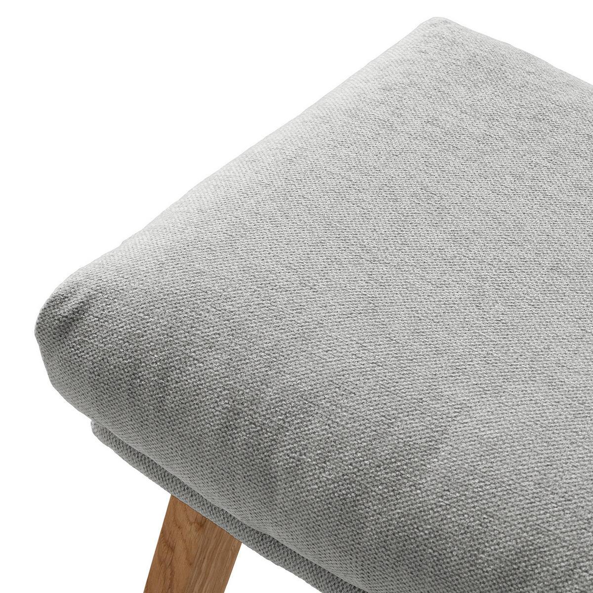 POLSTERHOCKER - Eichefarben/Hellgrau, Eichenholz/Textil (54/41/41cm) - home24