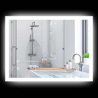 WANDSPIEGEL Silberfarben 70/50/3 cm LED - Transparent, Glas (70/3/50cm) - PANGIVO