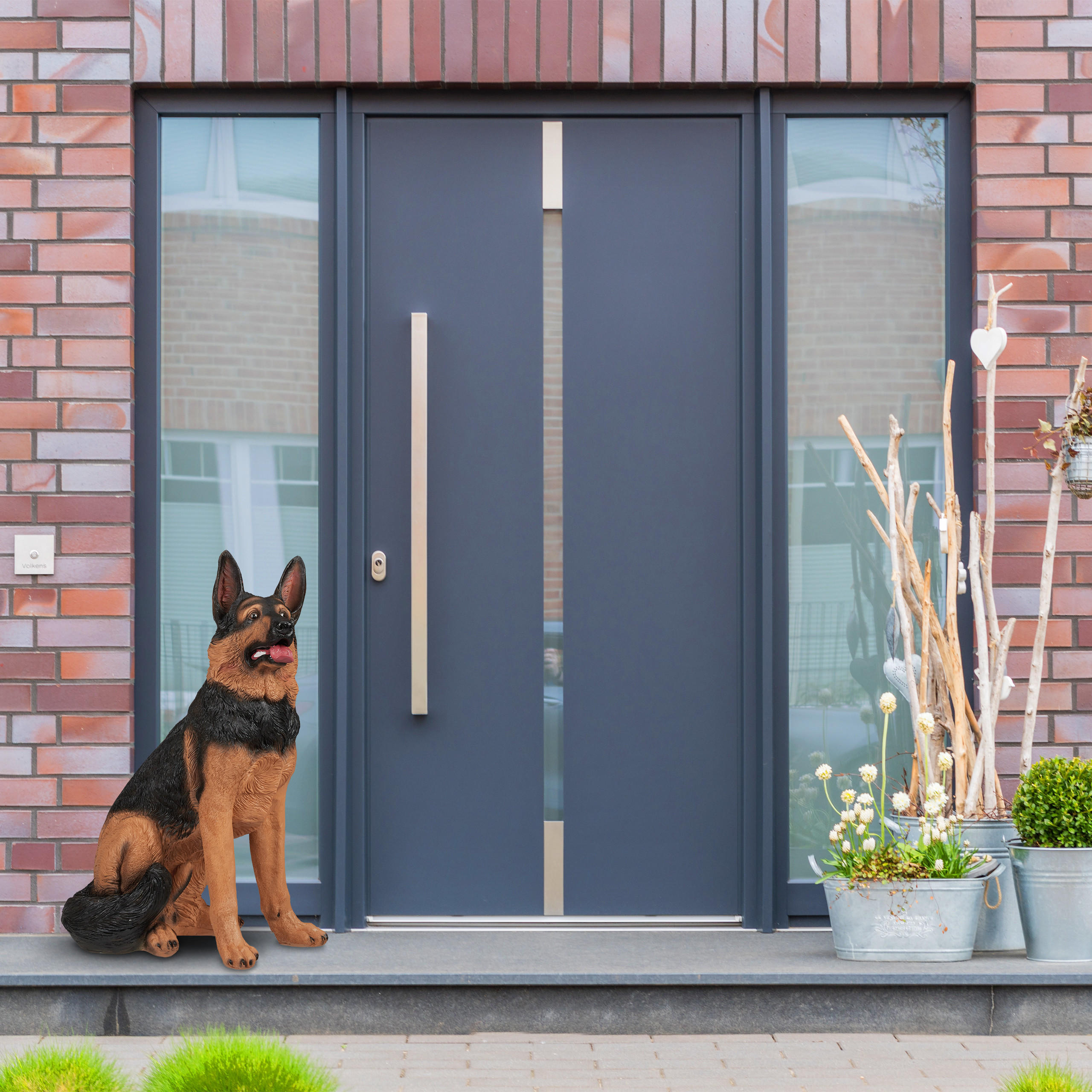 SCHÄFERHUND Figur - Multicolor, Kunststoff (39/85/55cm) - Relaxdays