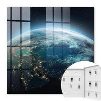 SCHLÜSSELBOX Weiß 30x30 cm – Türöffnung nach rechts - Nacht Erde - Blau, Metall (30/30/5cm) - TULUP