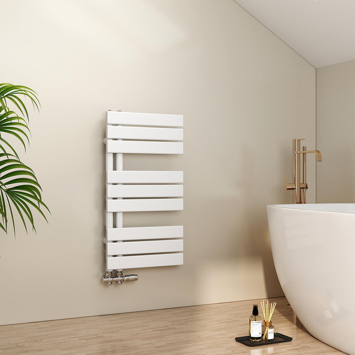 HEIZKÖRPER wasserführend mit seitlicher Öffnung Weiß 76,2/40/5,9 cm - Weiß, Metall (40/76.2/5.9cm) - EMKE