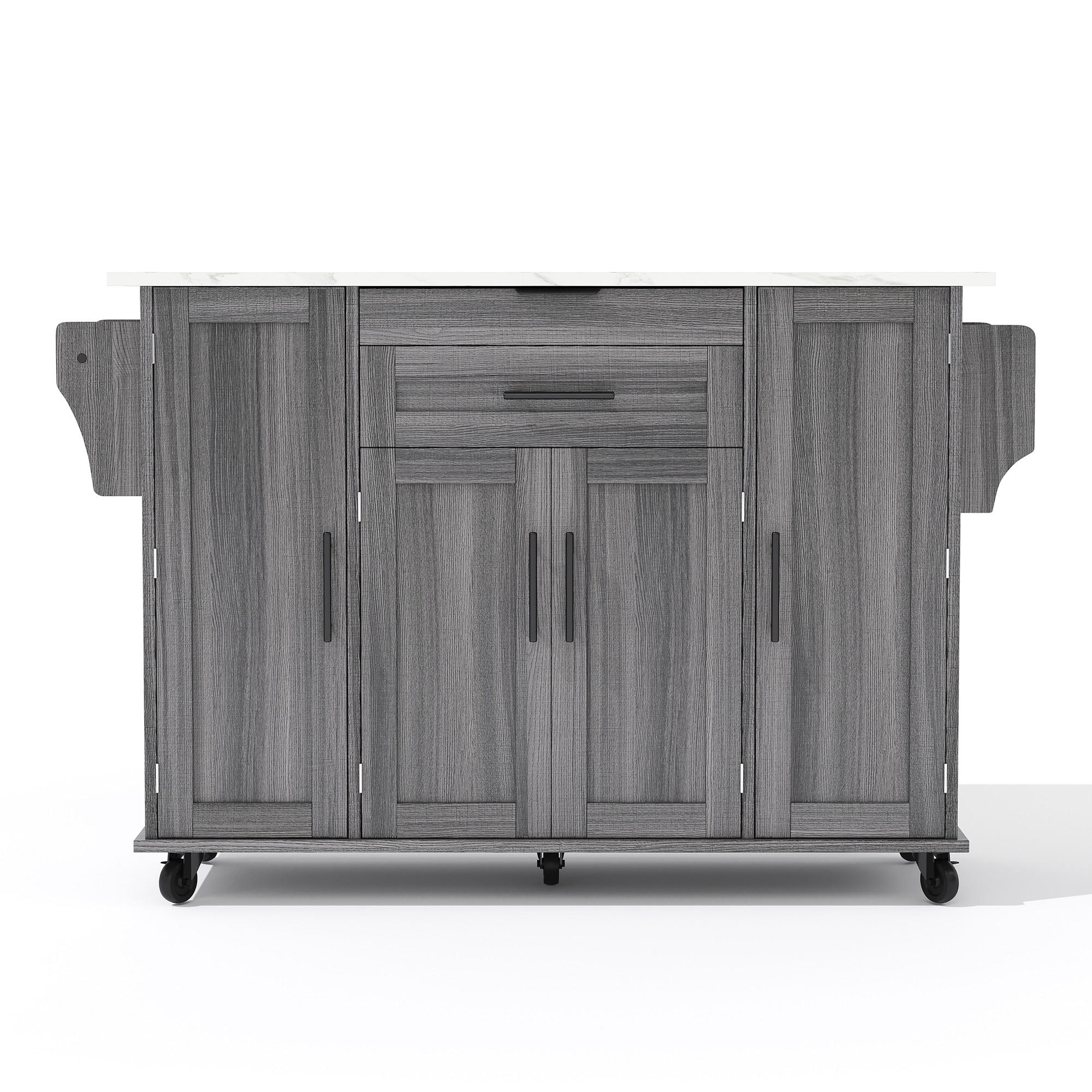 KÜCHENINSEL Grau 136/70/92 cm - Grau, Holzwerkstoff (136/92/70cm) - PANGIVO