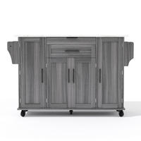KÜCHENINSEL Grau 136/70/92 cm - Grau, Holzwerkstoff (136/92/70cm) - PANGIVO