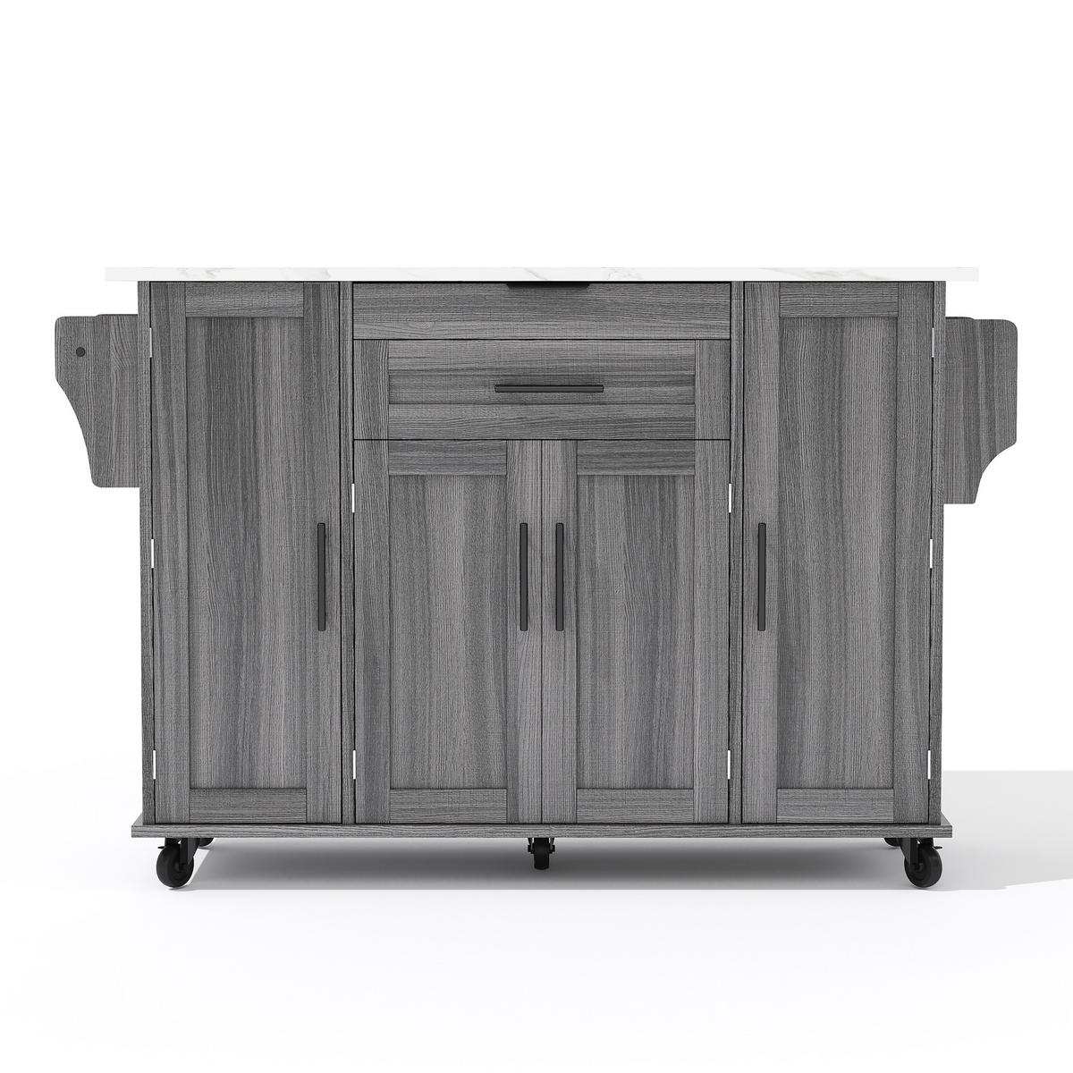 KÜCHENINSEL 136/70/92 cm grau aus MDF mit ausziehbarer Platte - Grau, Holzwerkstoff (136/92/70cm) - OKWISH