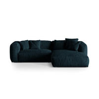 ECKSOFA modular rechts Martina aus Samt dunkel petrol 2 Sitzplätze - Petrol, Textil (176/283cm) - Micadoni
