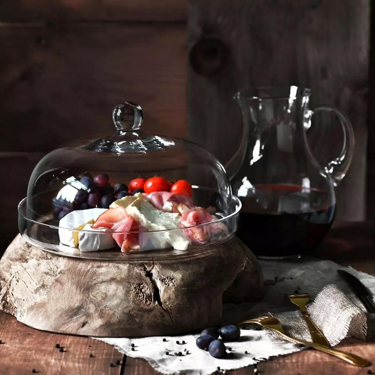 PLATTE MIT DECKEL, 1 Stk., 28 cm, Handgemacht - Transparent, Glas (28/17/28cm) - Krosno Glass