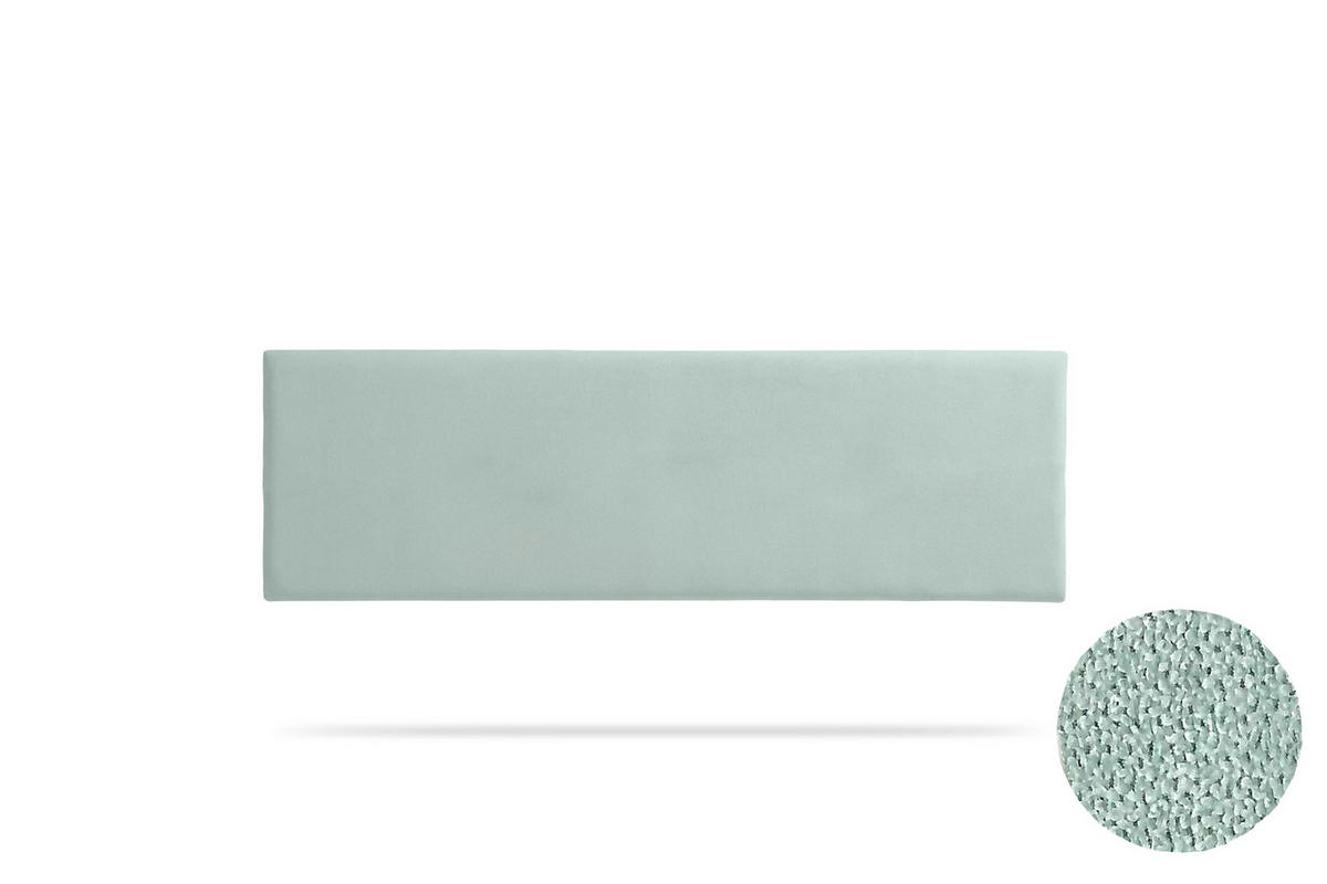 KOPFTEIL gepolstert NOVA Aqualine 145x50x5 cm - Wassergrün - Moonia - Pastellgrün, Holz (145/5/50cm)