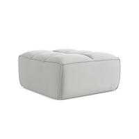 POUF Samt Stoff Grau - Silberfarben/Schwarz, Kunststoff/Textil (80/43/93cm) - LaMiaSofa