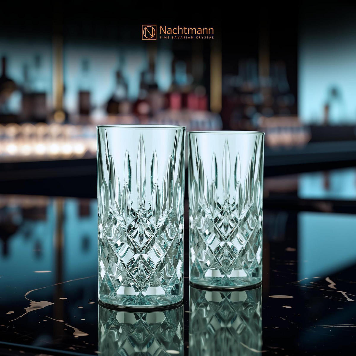 LONGDRINKGLÄSER Noblesse Colors Mint 395 ml 2er Set - Grün, Glas (0.395L) - Nachtmann