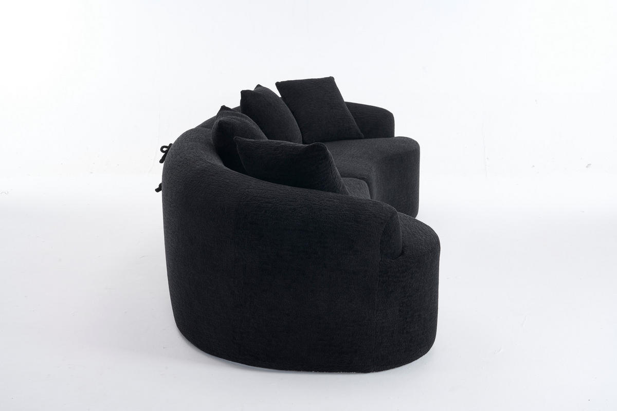 ECKSOFA 275/115/63 cm Schwarz Chenille - Schwarz, Textil (275/115cm) - Oxeza