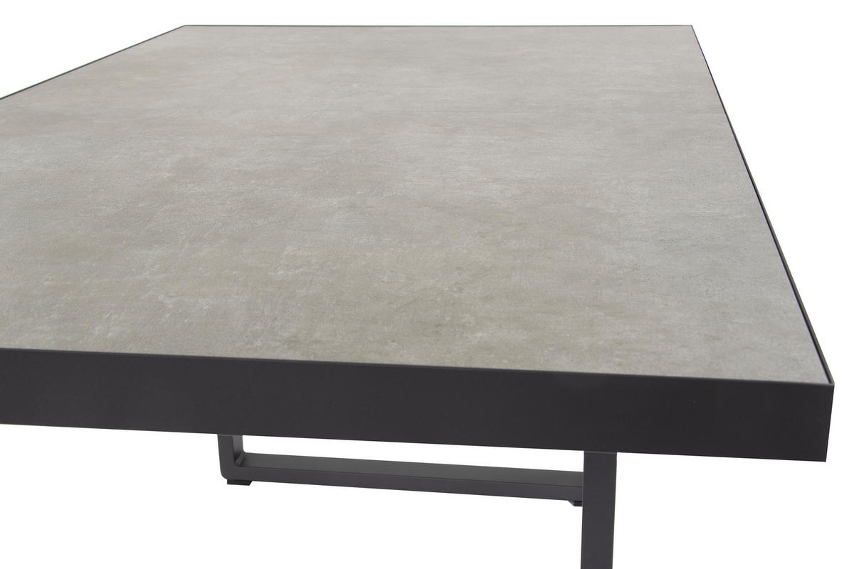 GARTEN-ESSGRUPPE Montana Anthrazit Aluminium für 4 Personen - Grau, Naturmaterialien - Green Spirit