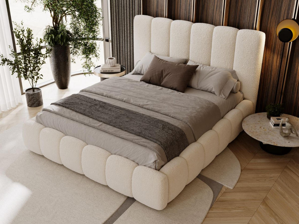 POLSTERBETT Imperial 180x200 Bouclé-Stoff Creme - Creme, Textil (180/200cm) - Graingold