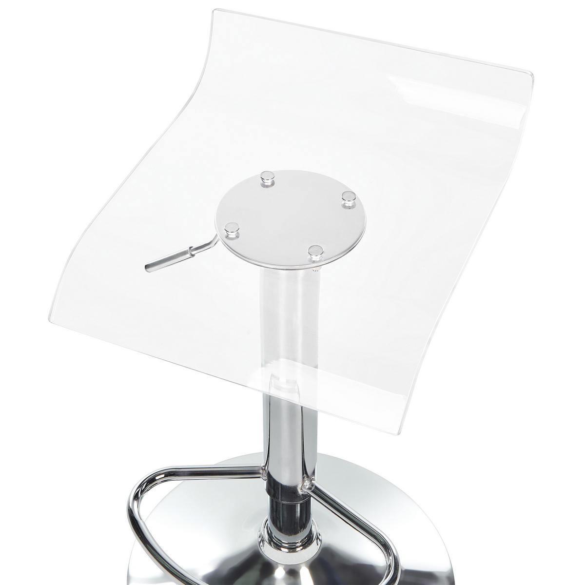 DREHHOCKER 2er-Set Transparent Neum - Transparent/Silberfarben, Kunststoff (38/60/39cm) - Beliani