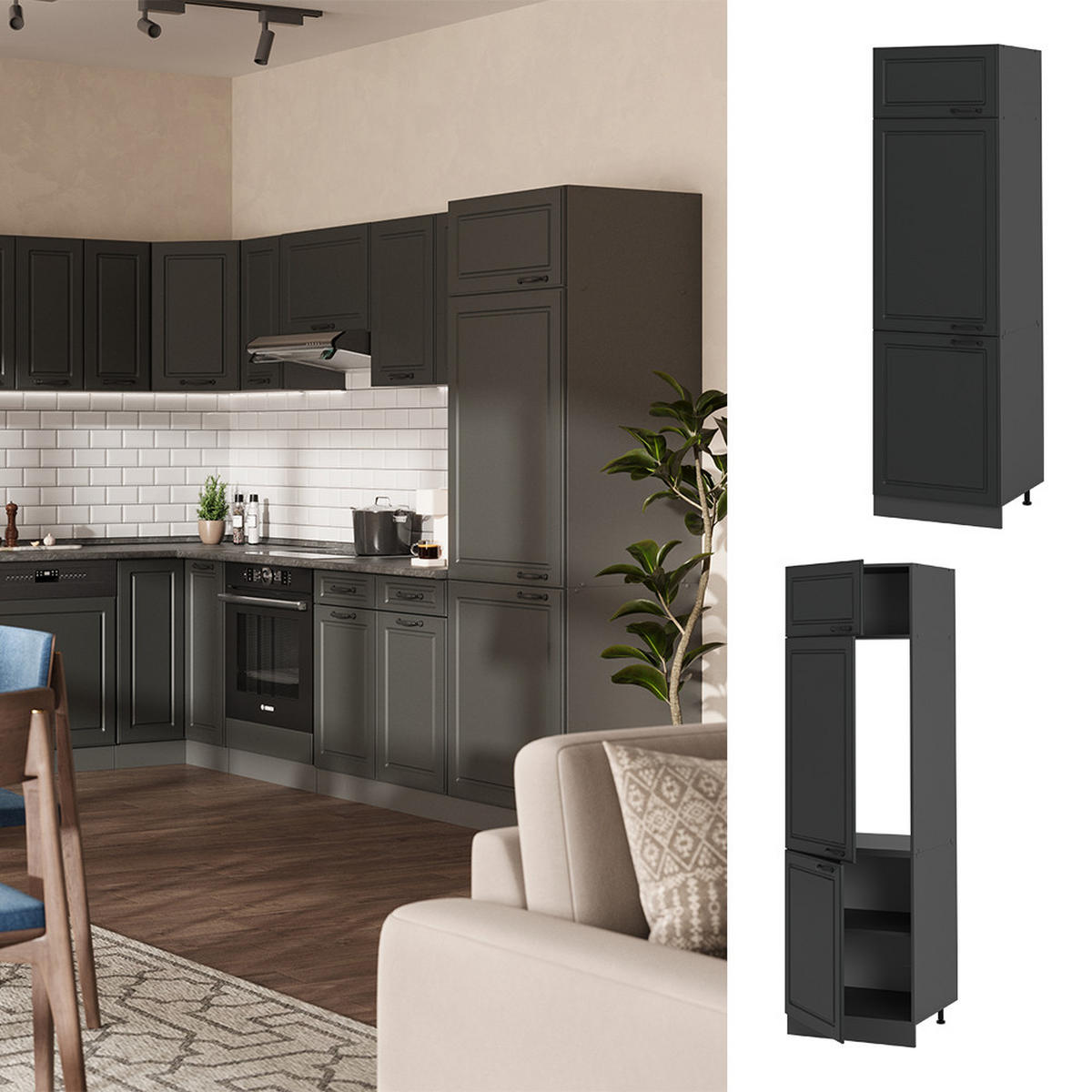 Anthrazit, Holzwerkstoff (60/206.8/57.2cm) - Vicco