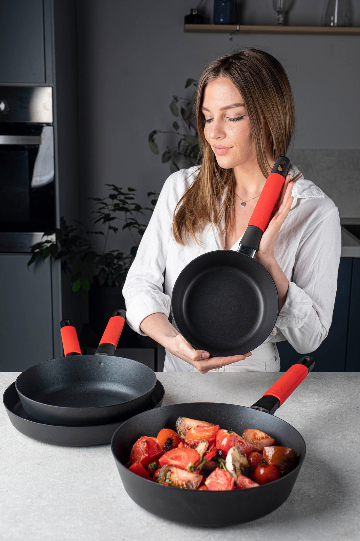 HOCHRANDPFANNE INDUKTION ⌀20cm - ROT - Rot, Kunststoff/Metall (20cm) - Gastrolux
