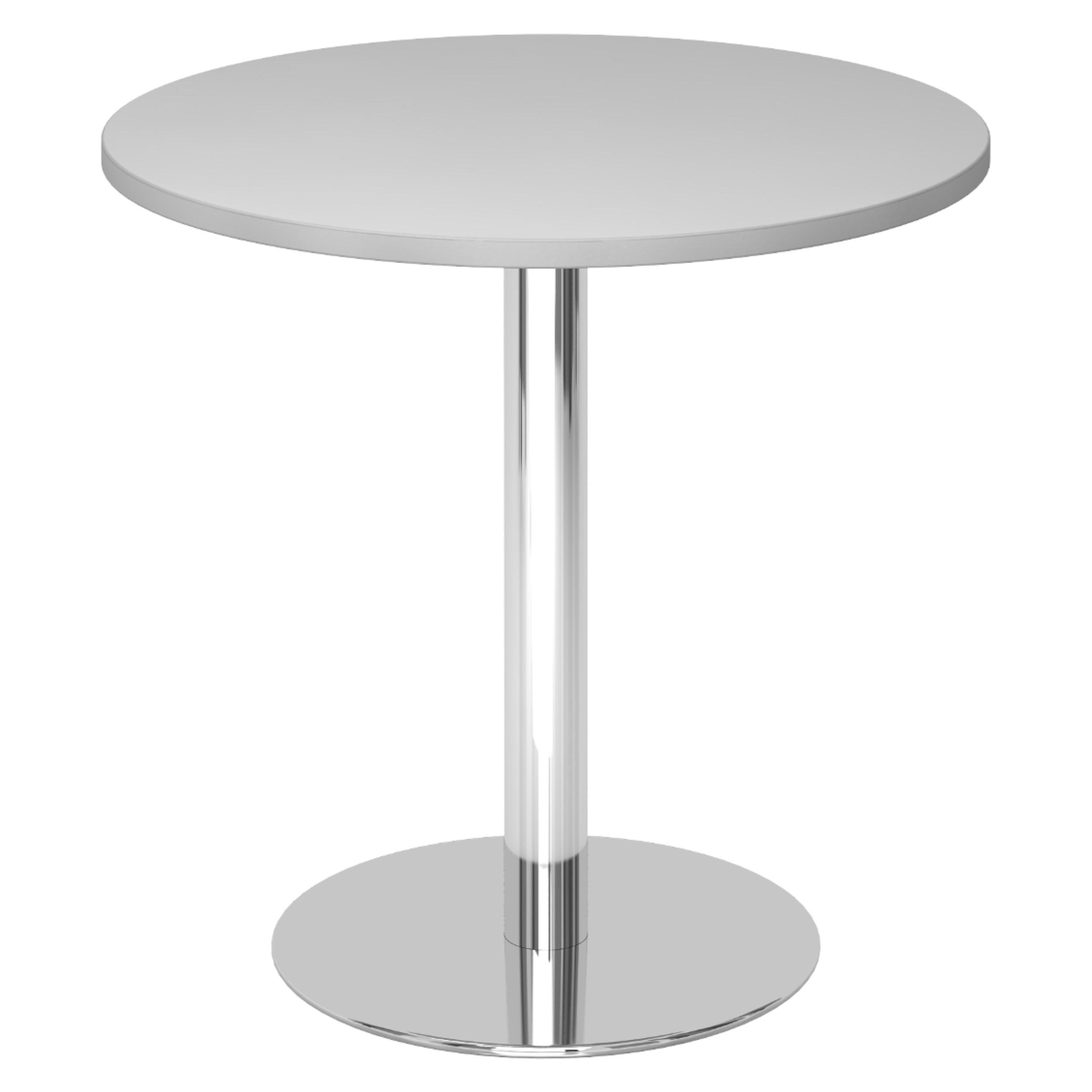 PAUSENTISCH klein STF 80/80/74,5 cm in Grau/Chrom - Chromfarben/Grau, Holzwerkstoff (80/80/74.5cm) - bümö