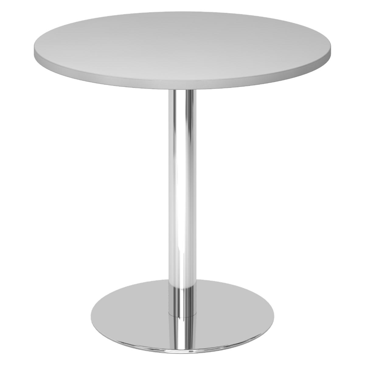 PAUSENTISCH klein STF 80/80/74,5 cm in Grau/Chrom - Chromfarben/Grau, Holzwerkstoff (80/80/74.5cm) - bümö
