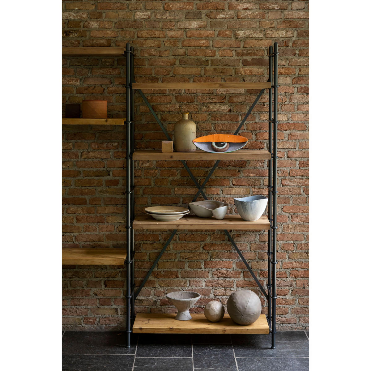 STANDREGAL Iron Hoch Holz/ Metall Braun - Braun, Holz (100/200/42cm) - Dutchbone