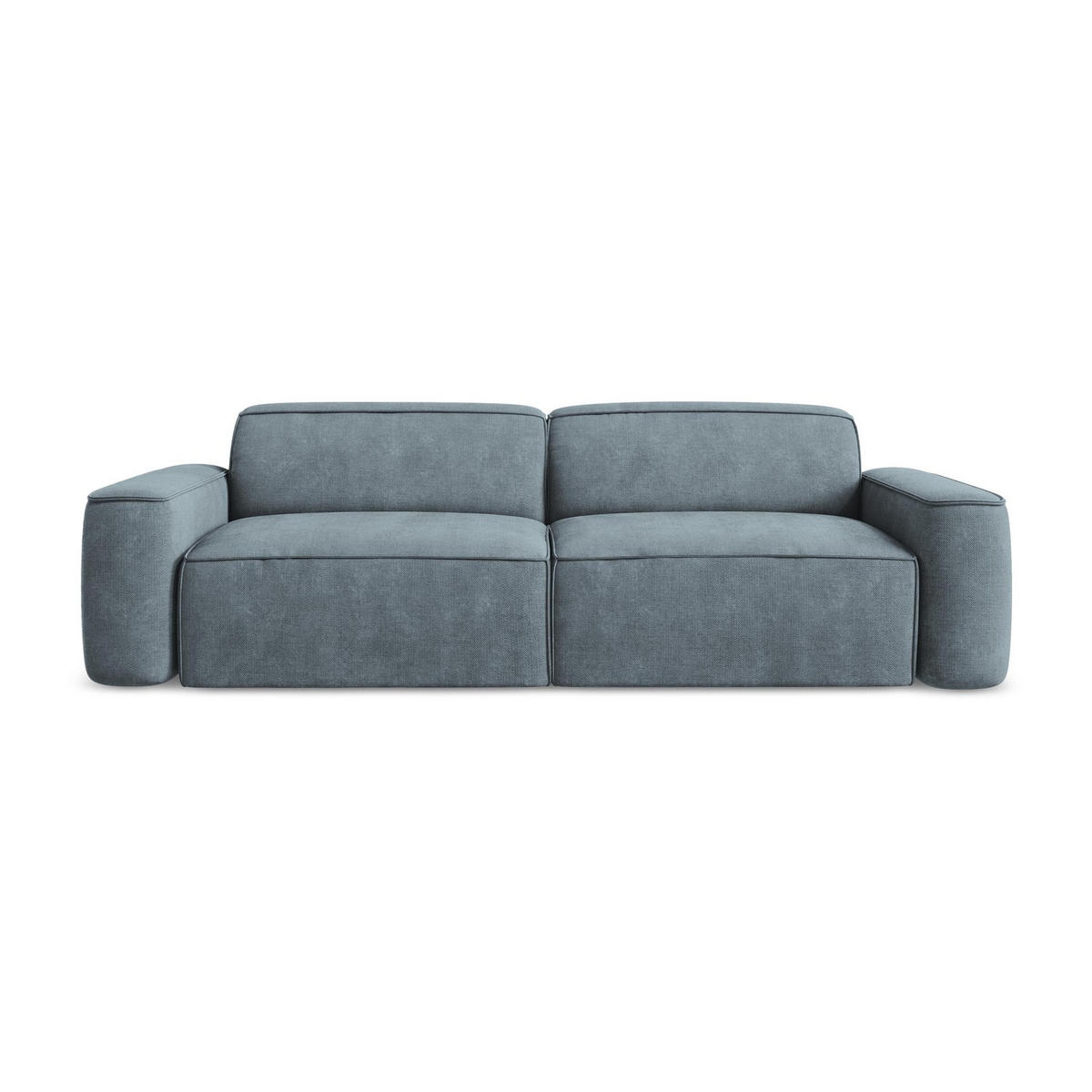 4-SITZER-SOFA Chenille Stoff Blau - Blau/Schwarz, Holzwerkstoff/Kunststoff (244/70/102cm) - LaMiaSofa