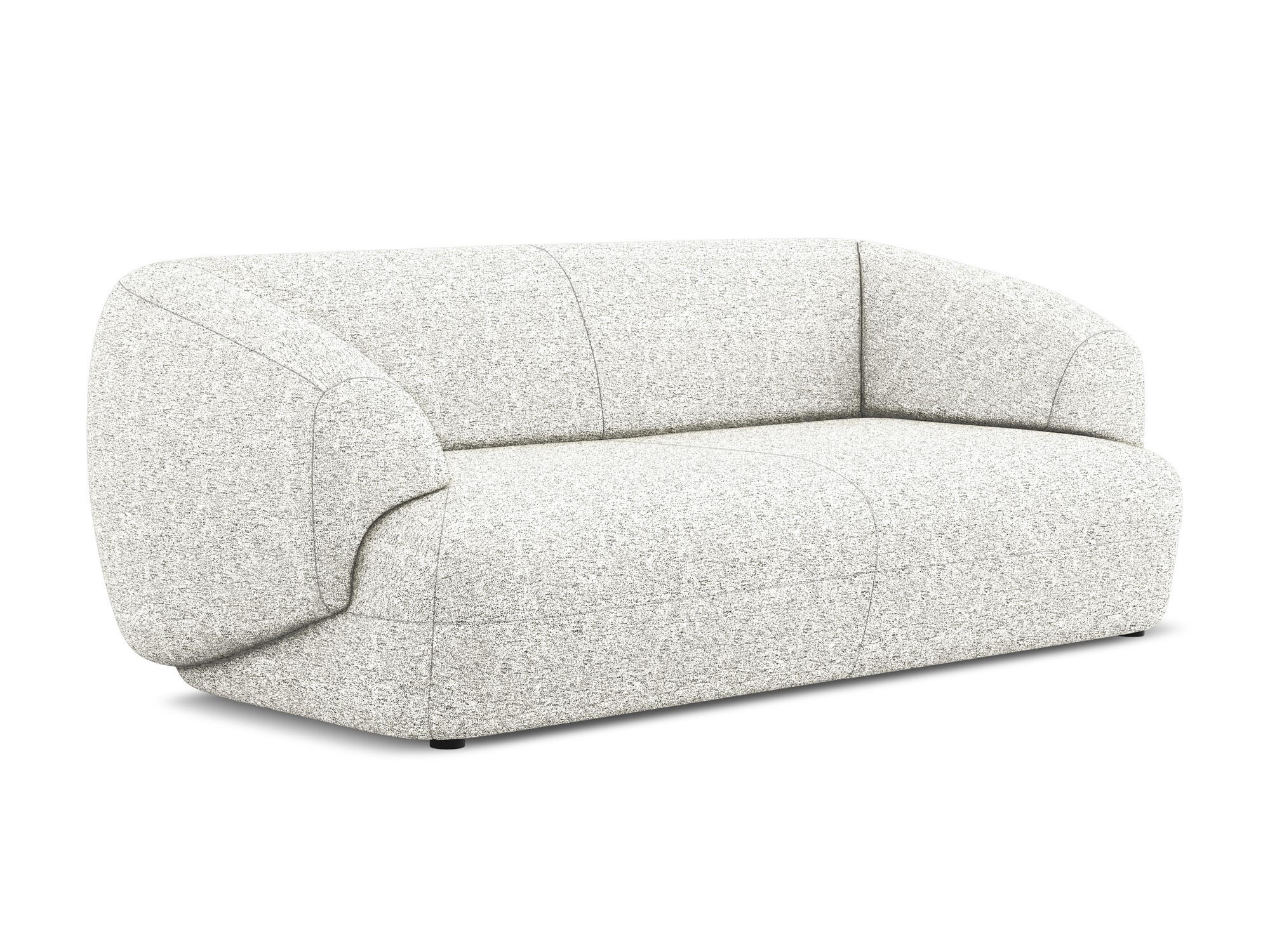 3-SITZER SOFA Strukturstoff Stoff Weiß - Beige/Schwarz, Kunststoff/Textil (212/81/98cm) - Makamii