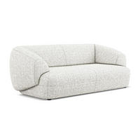 3-SITZER SOFA Strukturstoff Stoff Weiß - Beige/Schwarz, Kunststoff/Textil (212/81/98cm) - Makamii